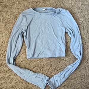 Blue long sleeve XS cropped shirt